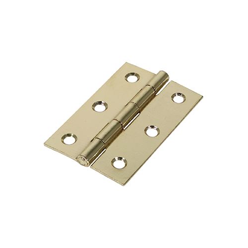 Charnière à paumelle Timco - Pivot fixe, finition laiton électroplaqué, 75x50mm