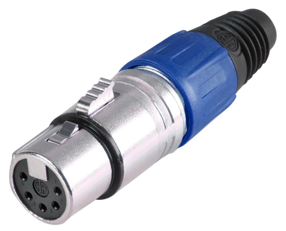 PRO SIGNAL - Soket XLR 5 Pin, Biru