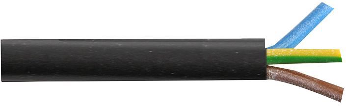 PRO ELEC 3-Core Mains Cable, 0.50mm², Black, 10m