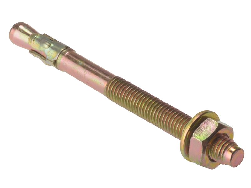 ForgeFix M10 x 100mm Through Bolts, Zinc Yellow Passivated, Pack of 10