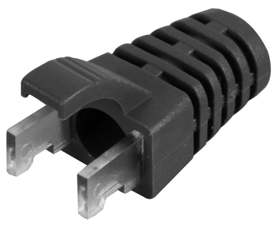 SPEEDY RJ45 Strain Relief Boots, PVC, Pack of 100, Black