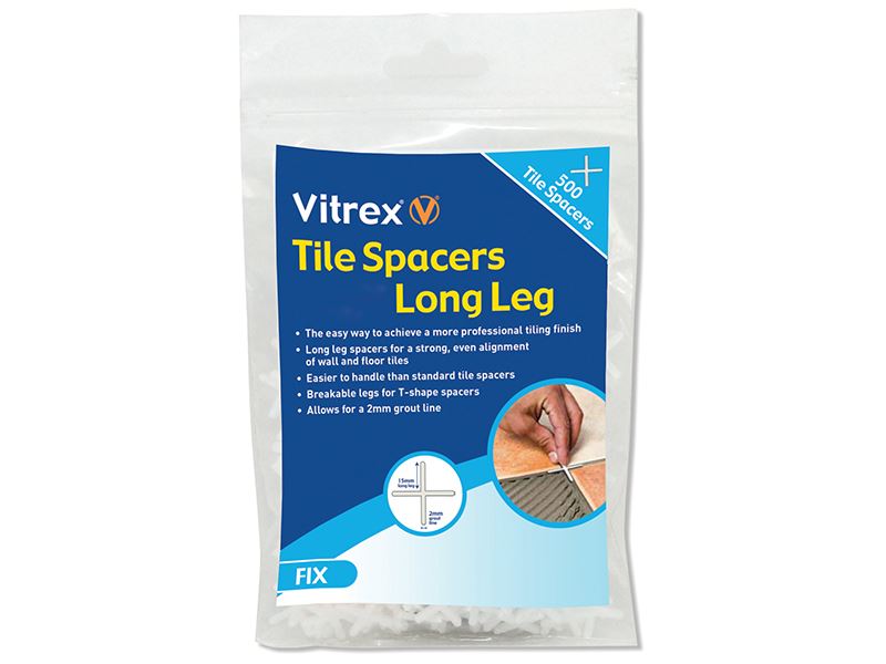 Vitrex 3mm Long Leg Tile Spacers - Pack of 500