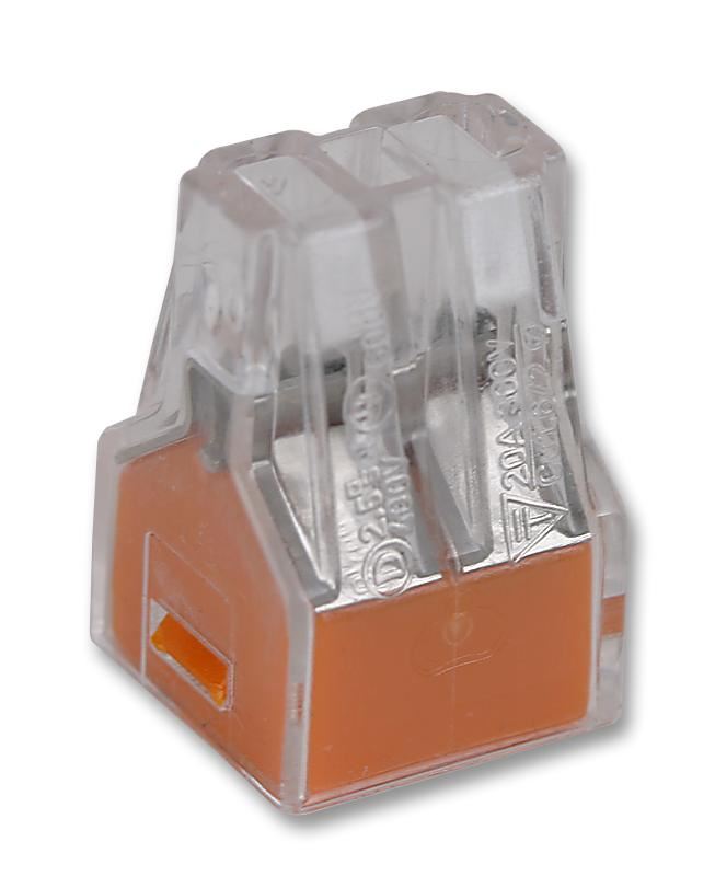 WAGO מחבר Pushwire מסוג 4 ערוצים, 2.5 מ״מ², בצבע כתום