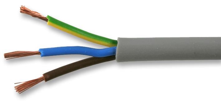 PRO POWER Στρογγυλό Καλώδιο Δικτύου 3-πυρήνων 0.5mm² Γκρι 100m