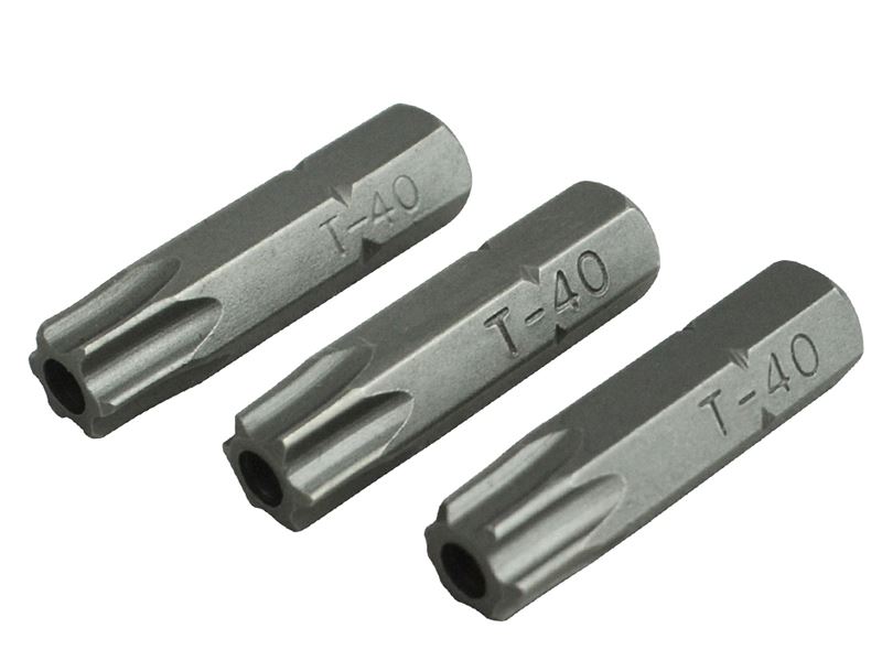 Faithfull S2 Grade Security T40S Screwdriver Bits, 25mm, Pack of 3