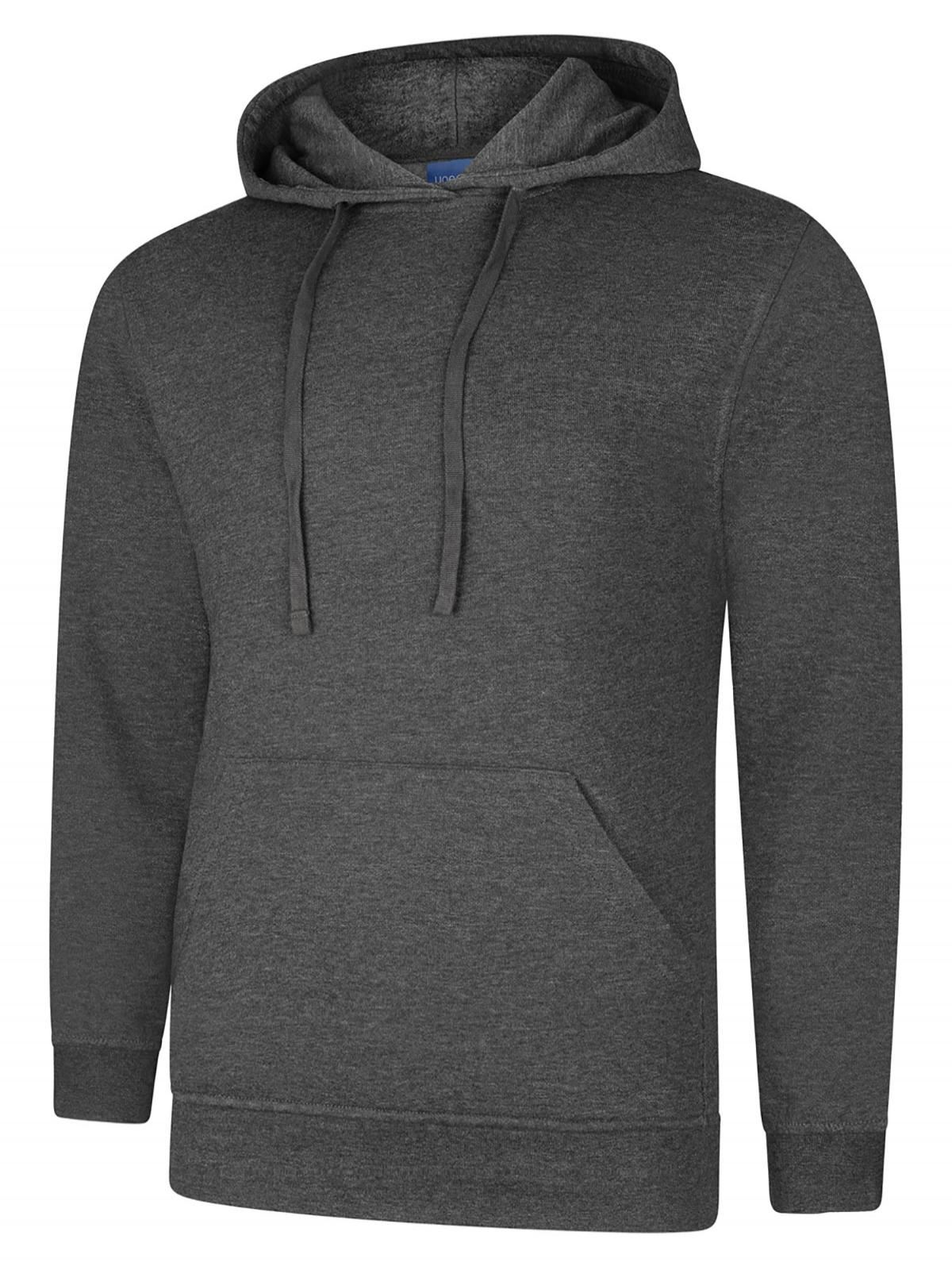 Felpa con Cappuccio Unisex Deluxe Uneek, 60% Cotone 40% Poliestere, Carbone, XS