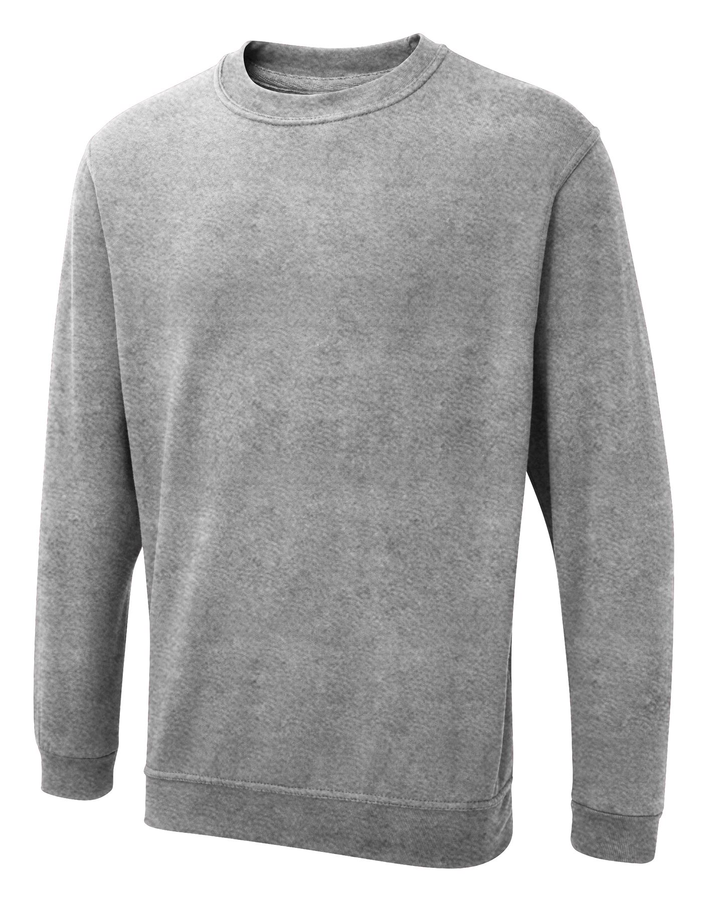 Uneek UX Unisex Sweatshirt - 50% Polyester 50% Cotton - Heather Grey - Size S
