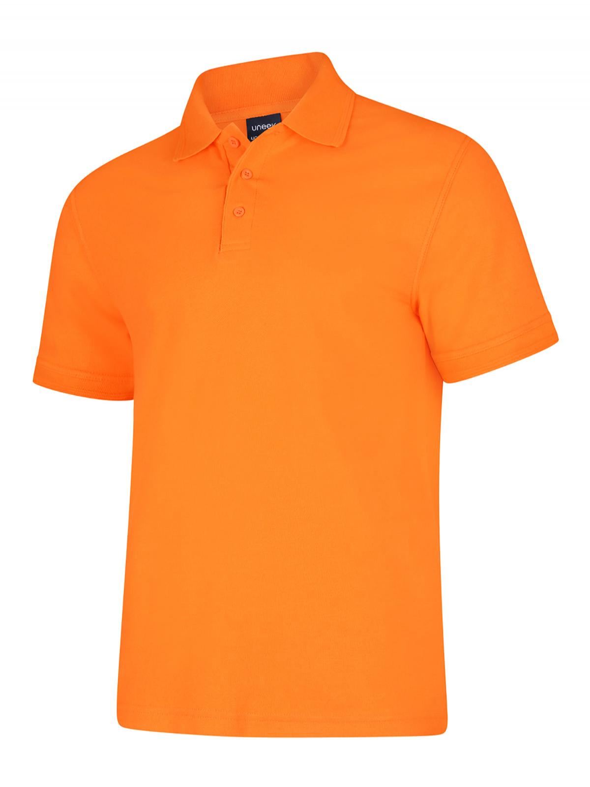 Uneek Deluxe Polo Shirt - 50% Poly/Cotton - Orange - Size M