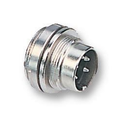 BINDER 6-Way Panel Plug, 680 Series, Silver-Plated Brass, 250V/5A