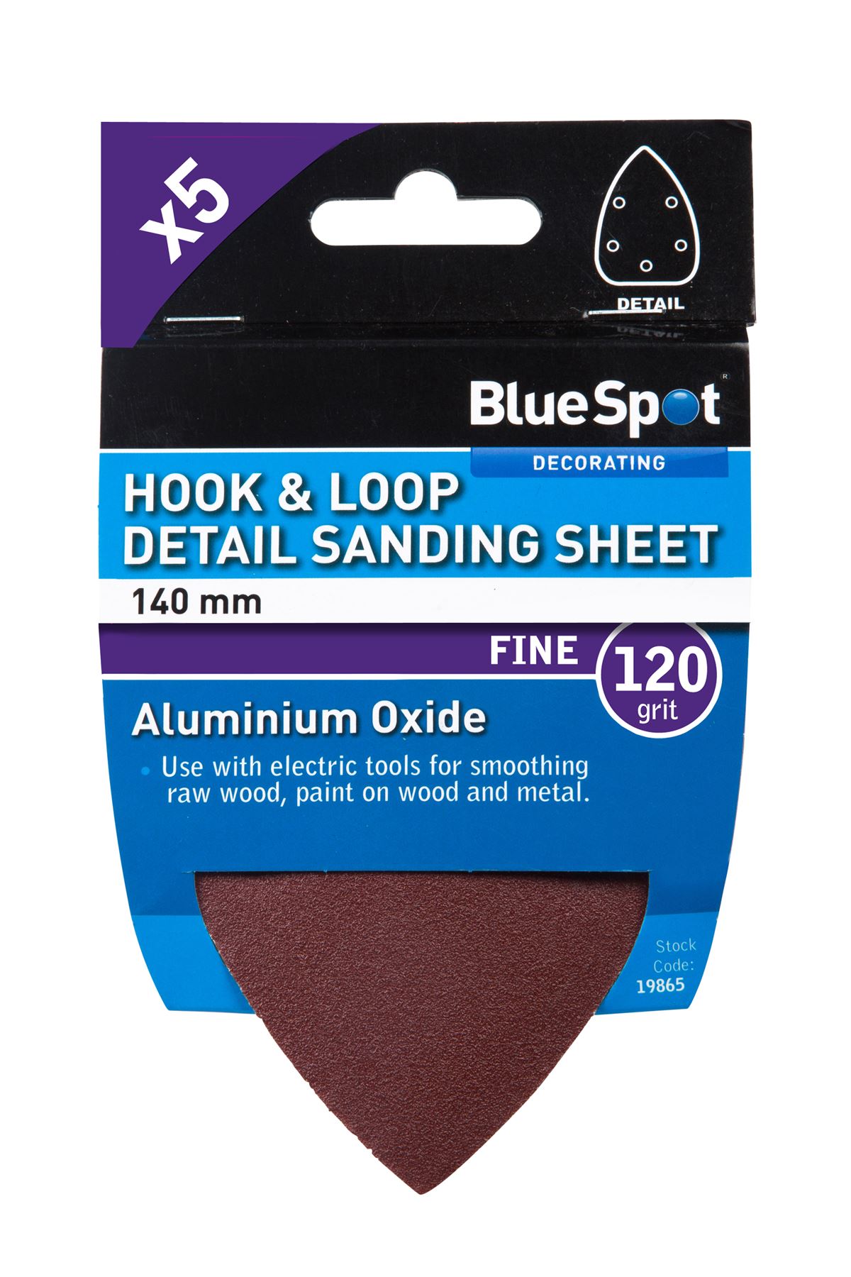 Blue Spot Tools Lijas de 120 Grit 140mm, Paquete de 5