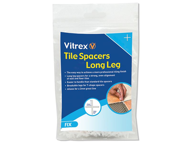 Vitrex Long Leg Tile Spacers, 3mm, Pack of 1500