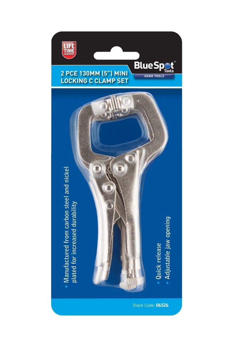 Blue Spot Tools Σειρά 2 τεμ. Μίνι Σφιγκτήρες C με Κλείδωμα 100mm