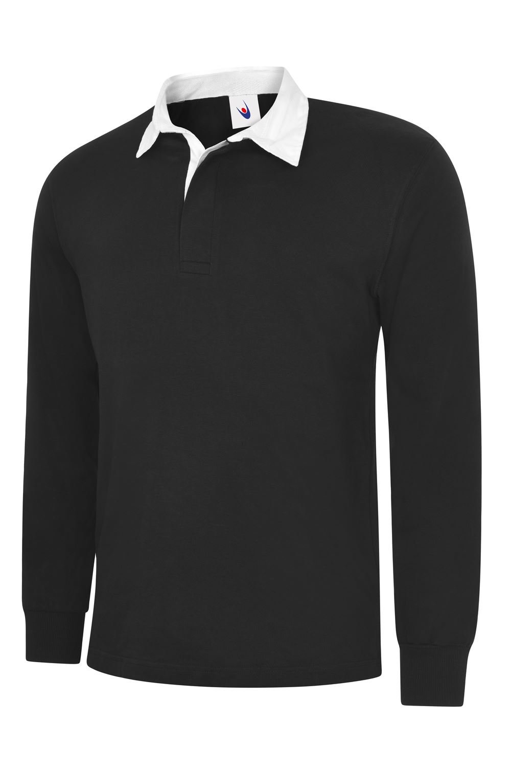 Uneek Unisex Classic Rugby Shirt - Black, Size M