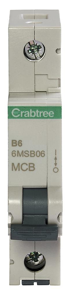 Crabtree Loadstar - Disjoncteur Modulaire 6A, Courbe B, 6kA, Montage Rail DIN