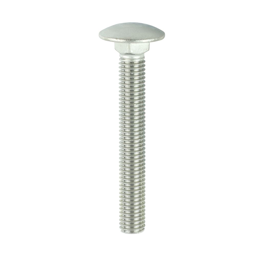 Boulons à tête ronde Timco A2 en acier inoxydable, M10 x 75mm, lot de 5