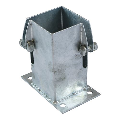 Timco Inbouwplaat voor Paalbevestiging - Gegalvaniseerd, 100mm x 100mm