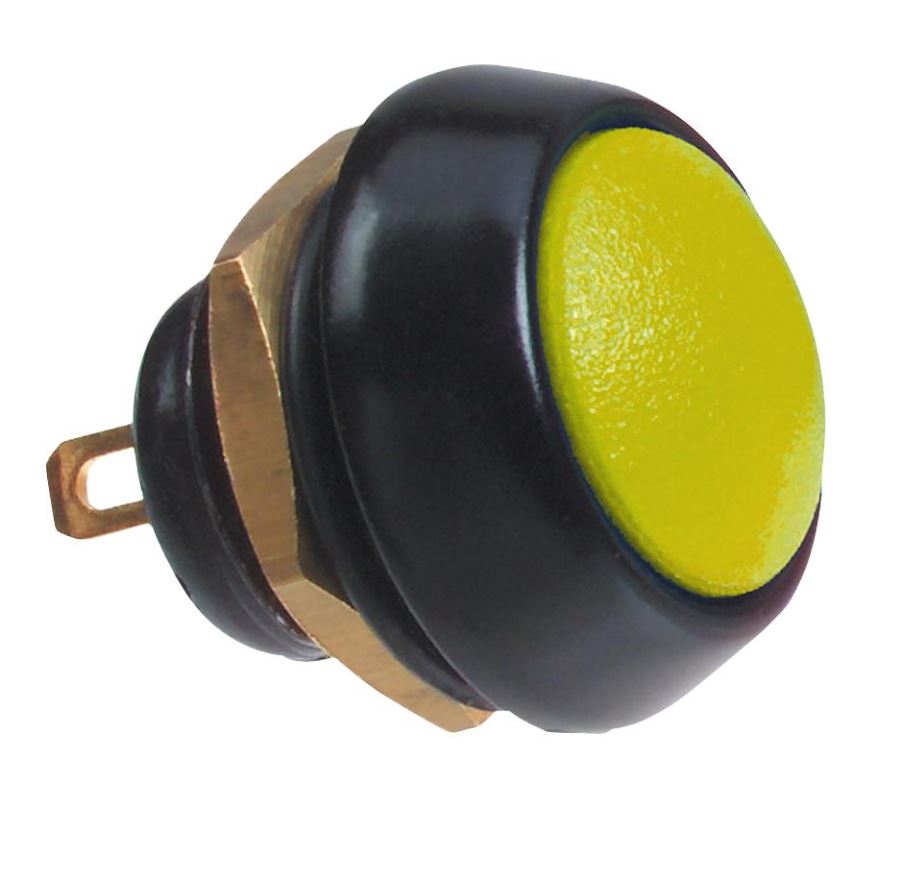 ITW 59 Serie SPNO Momentary Push Switch, Metalen Ronde, Gele