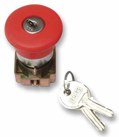 RAAS Noodstopknop 22mm met sleutelontgrendeling, SPST-NC