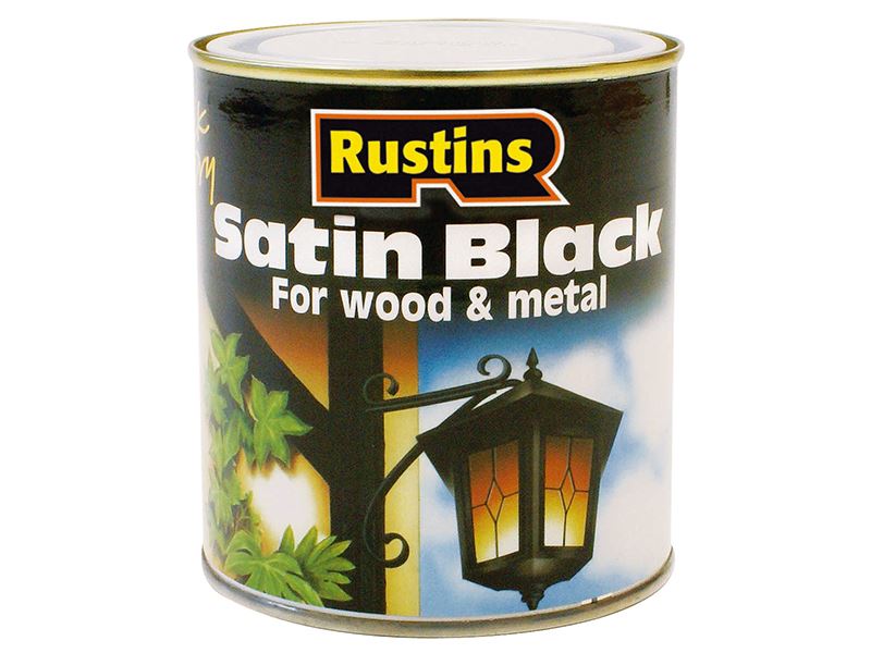 Rustins Pintura Negro Satén de Secado Rápido 250ml