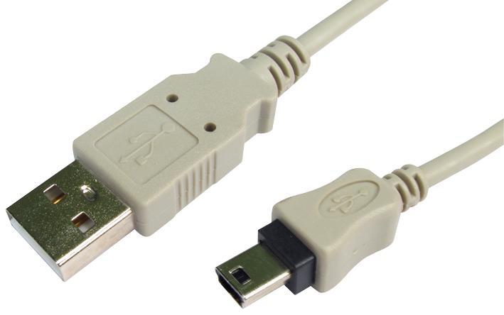 PRO SIGNAL 2m Grey USB 2.0 A to Mini B Cable