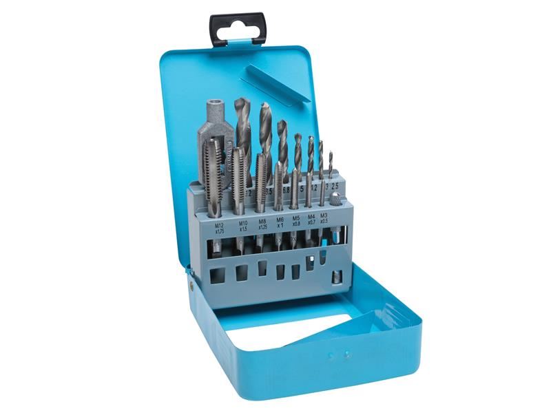 BlueSpot Tools 15-Piece Drill & Tap Set, Hardened Steel