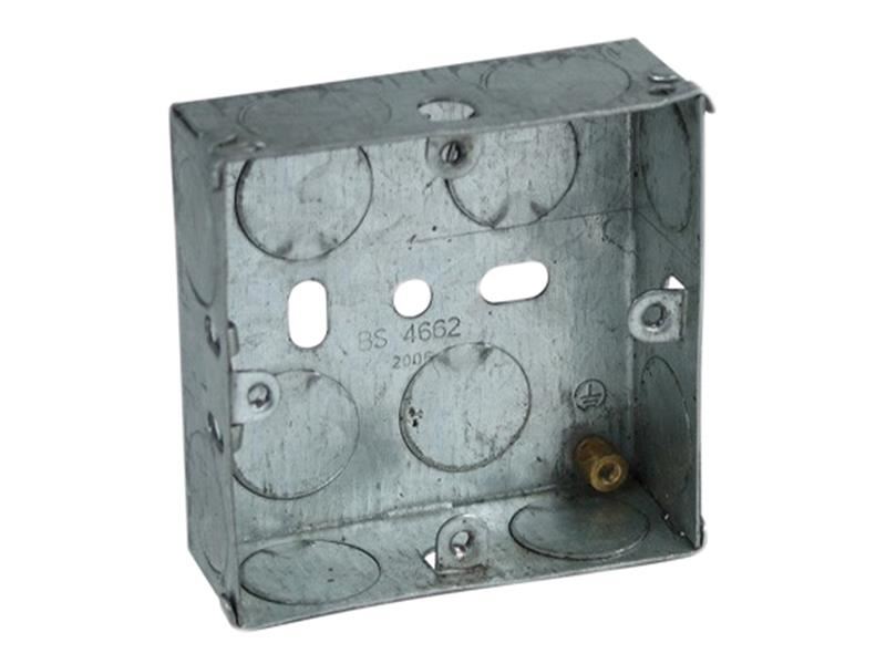 Axiom Electrical Metal Single Socket Box, 25mm Depth (Pack of 10)