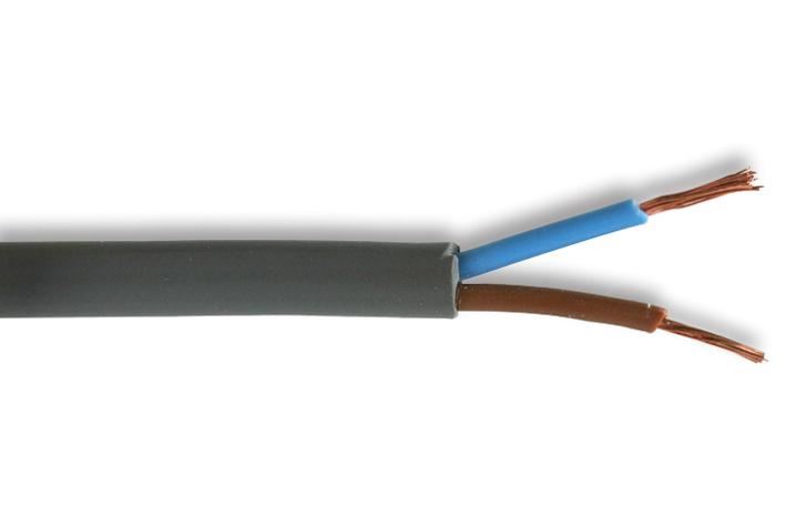 PRO POWER 橢圓形主電源線 2192Y 2芯 3A 灰色 0.5mm² x 100米