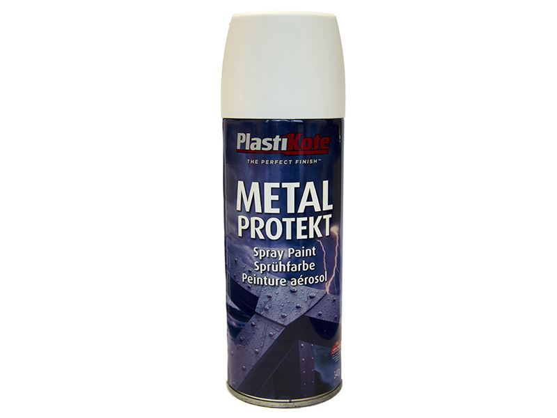 PlastiKote Pintura en Spray Metal Protekt, Blanco Satén, 400ml