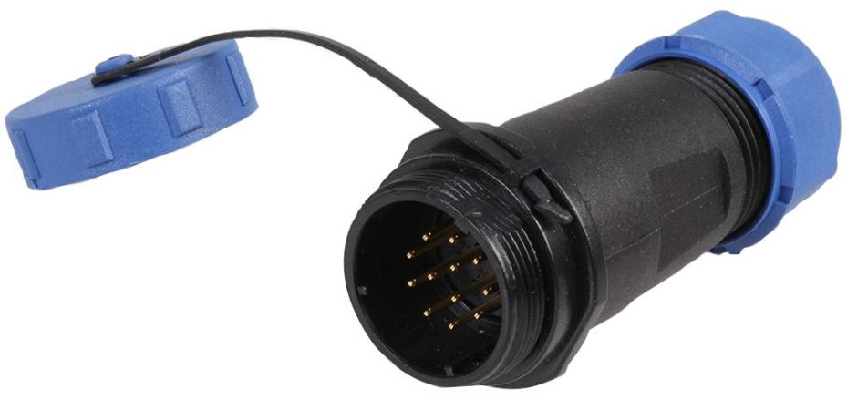 PRO ELEC - Sreangán Ciorclach 12-Boinn Inlíne, IP68, 7-12mm, 400V AC