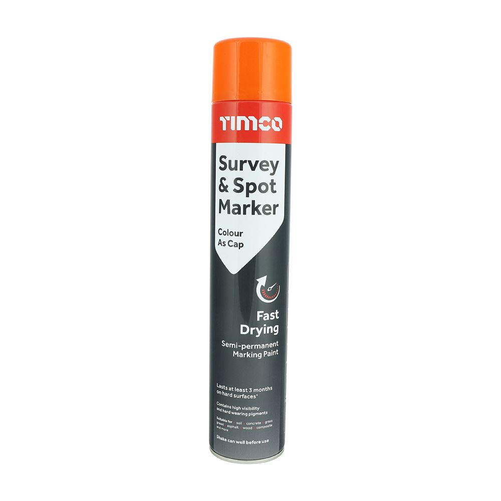 Timco Orange Survey & Spot Marker Paint, 750ml