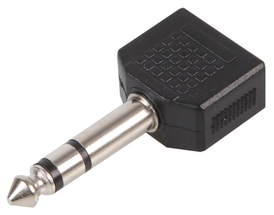 PRO SIGNAL 2x 3.5mm 立體聲插座轉1x 6.35mm 立體聲插頭分接轉換器