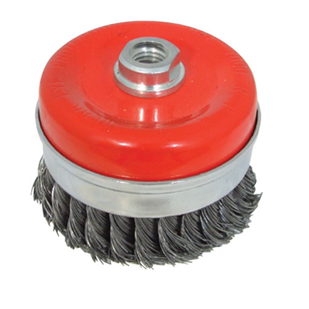 Silverline Brosse à fil torsadé en acier, 100mm, filetage M14x2
