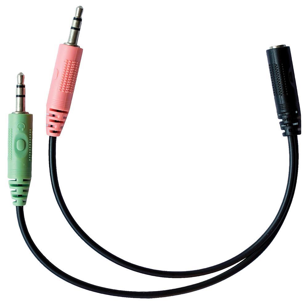 LMS DATA Adaptador Divisor de Auriculares 3.5 mm, Negro