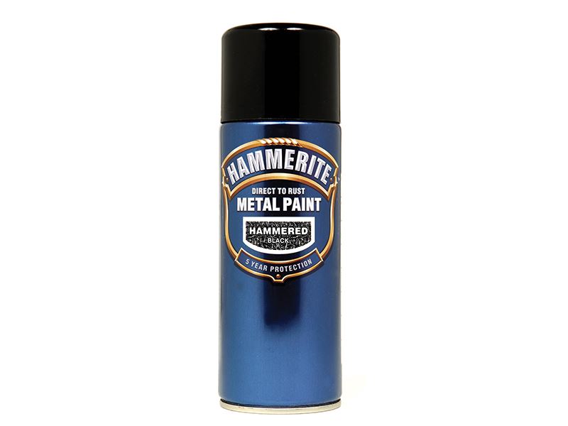 Hammerite Direct to Rust Hammered Finish Spray Paint, Black, 400ml