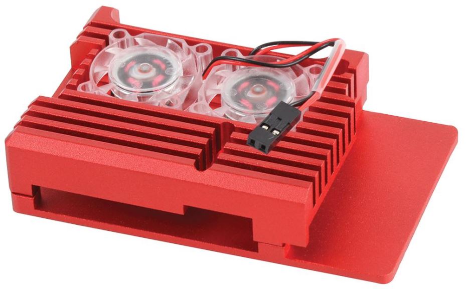 CYNTECH Case Ativa com Dissipador de Calor para Raspberry Pi 4, Alumínio Vermel