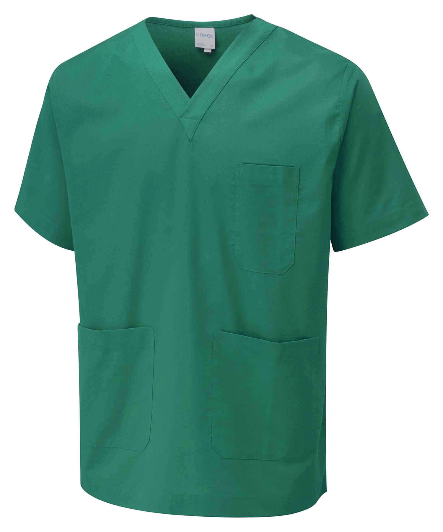 Uneek Unisex Scrub Tunic - Polycotton, Emerald, Size XL