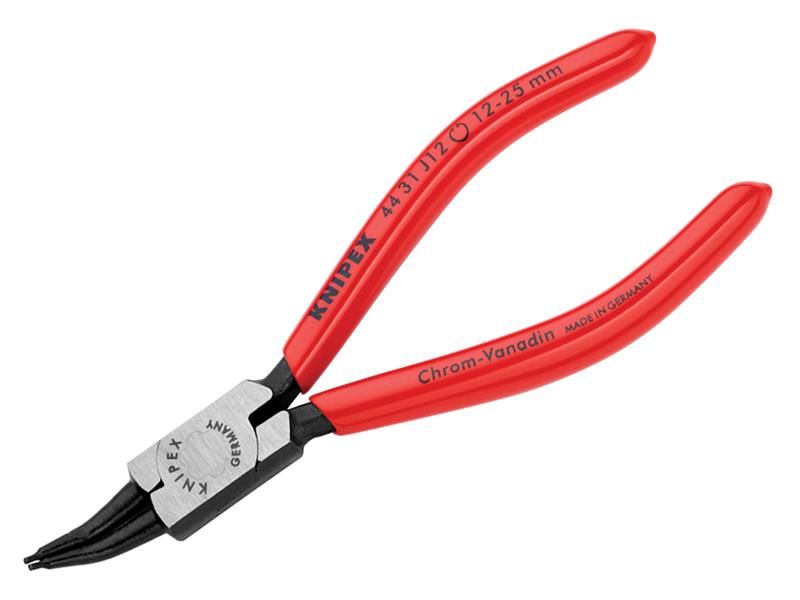 Knipex 45° Bent Tip Internal Circlip Pliers, 12-25mm, Chrome Vanadium
