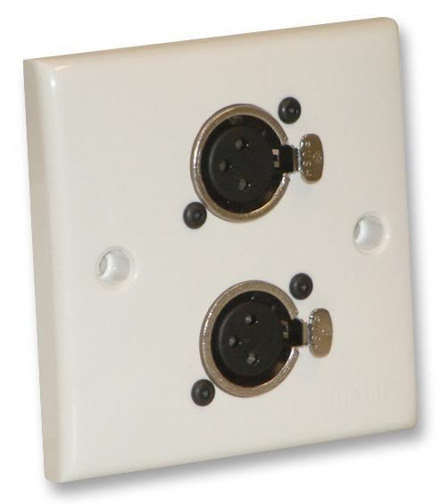EAGLE AV 벽플레이트 2x 3핀 XLR 소켓, 화이트