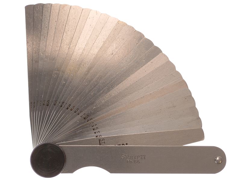 Starrett Jeu de jauges d'épaisseur 66T, 26 pièces, 0,0015-0,025 pouces