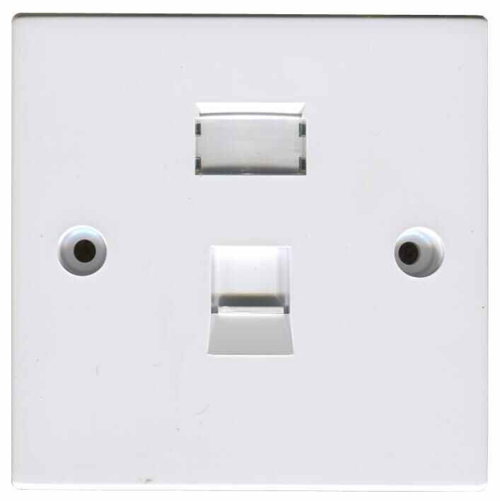 TUK Cat6 RJ45 Μονό Πρίζα Δικτύου, Λευκό, 86x86mm