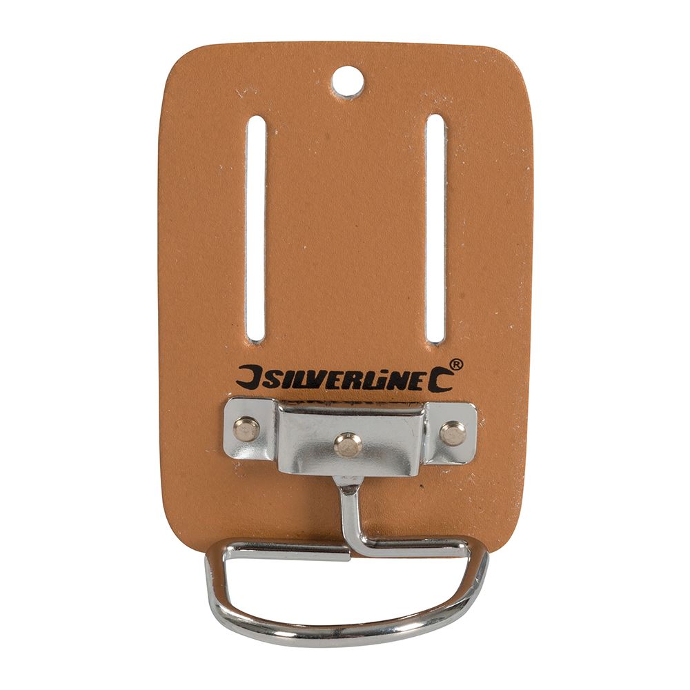Silverline Hammer Holder, Leather & Nickel-Plated Steel, 100 x 50mm