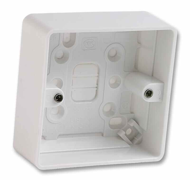 MK Logic Plus 1 Gang White Surface Pattress Box, 40mm