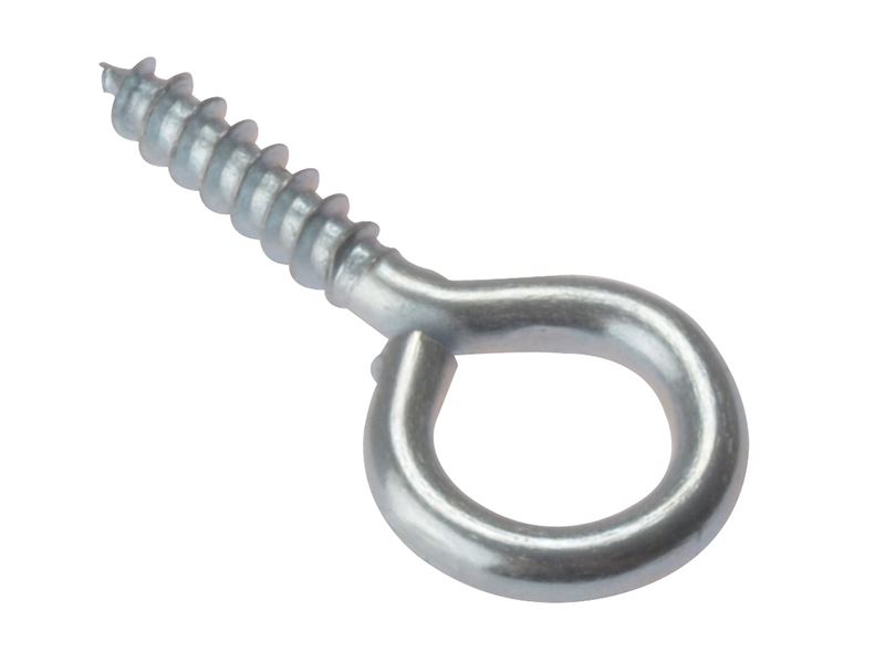 ForgeFix Zinc Plated Screw Eyes 25mm x 4G (Pack of 10)