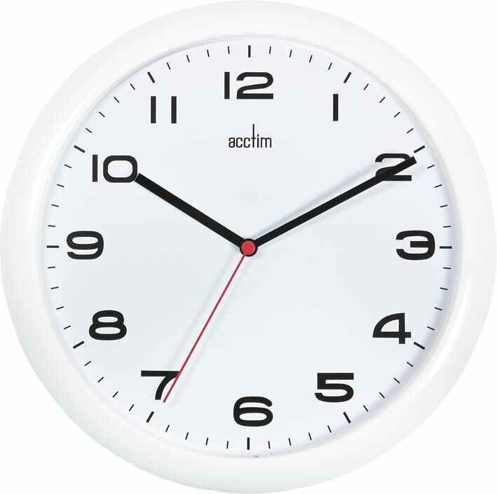 ACCTIM - Jam Dinding Analog Aylesbury 25.5cm dengan Pergerakan Kuartza - Putih