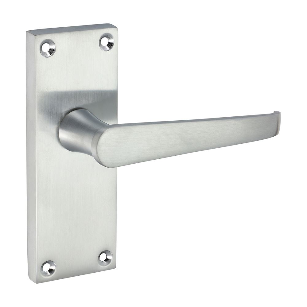 Timco Victorian Rechte Deurkrukken, Satin Chroom, 114 x 42mm, Paar