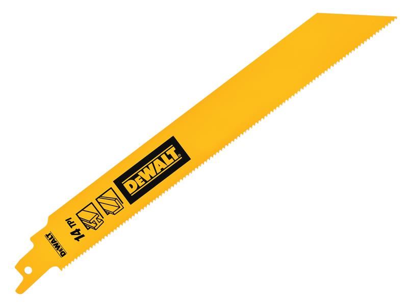 DEWALT Bi-Metal Reciprocating Blade, High Metal, 228mm x 14 TPI (Pack of 5)