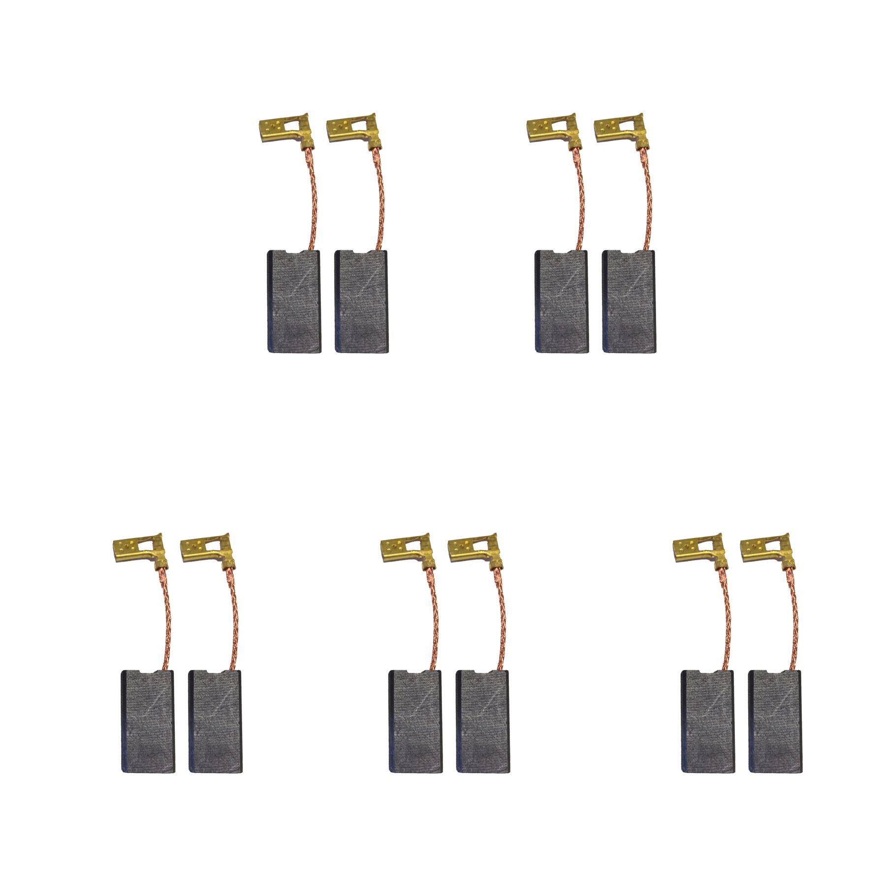CarbonBr - 5 jeux de 2 balais carbone pour Makita CB171 (6,5×13,5×27 mm)