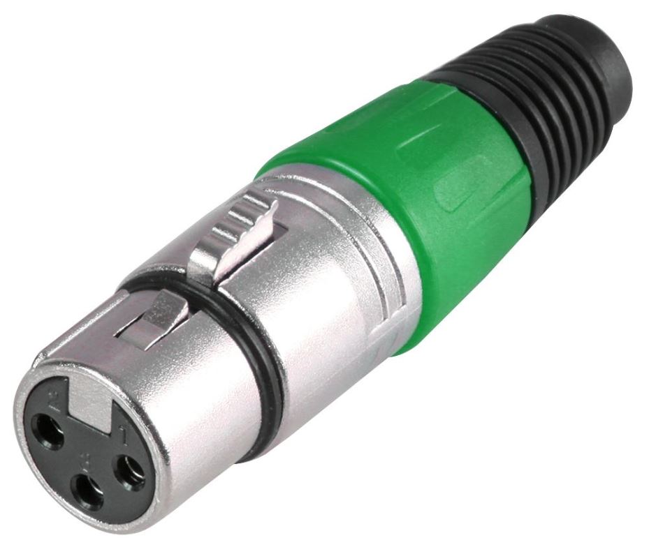 PRO SIGNAL 3-polige XLR-aansluiting, Groen