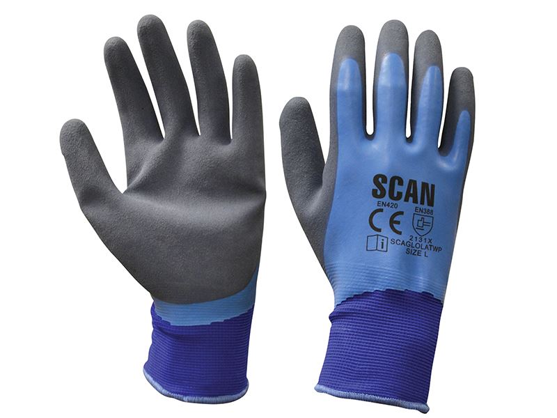 Scan wasserdichte Latexhandschuhe - Größe L (Gr. 9)