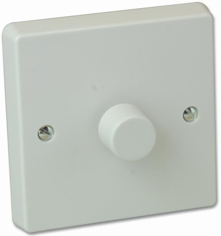 CRABTREE - 1-fach Dimmer 2-Wege 400W, weiße Oberflächenmontage